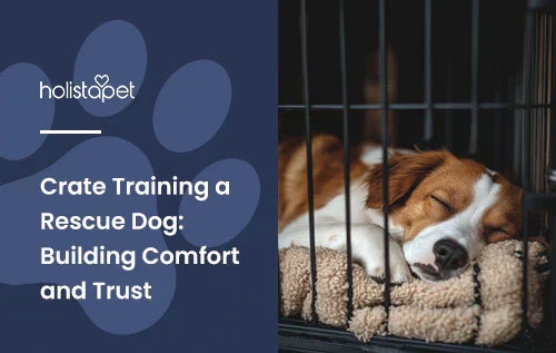 A dog laying down sleeping in a dog crate.