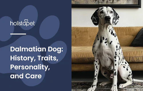 A Dalmatian sitting down in a living room.