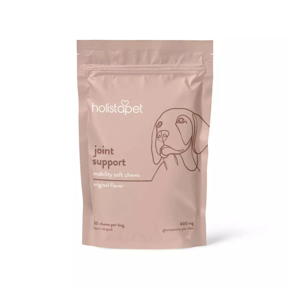 Product facts label for calming chews, listing active and inactive ingredients.