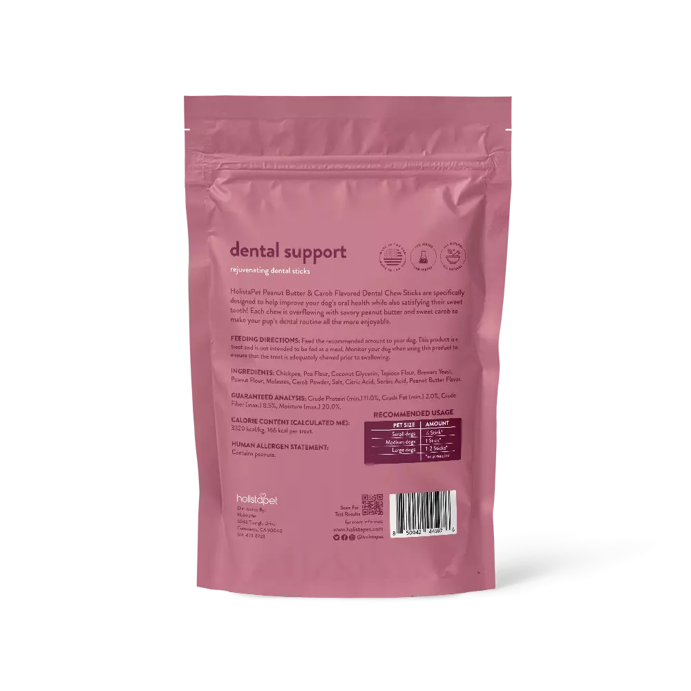 Peanut Butter Dental Sticks For Dogs - HolistaPet