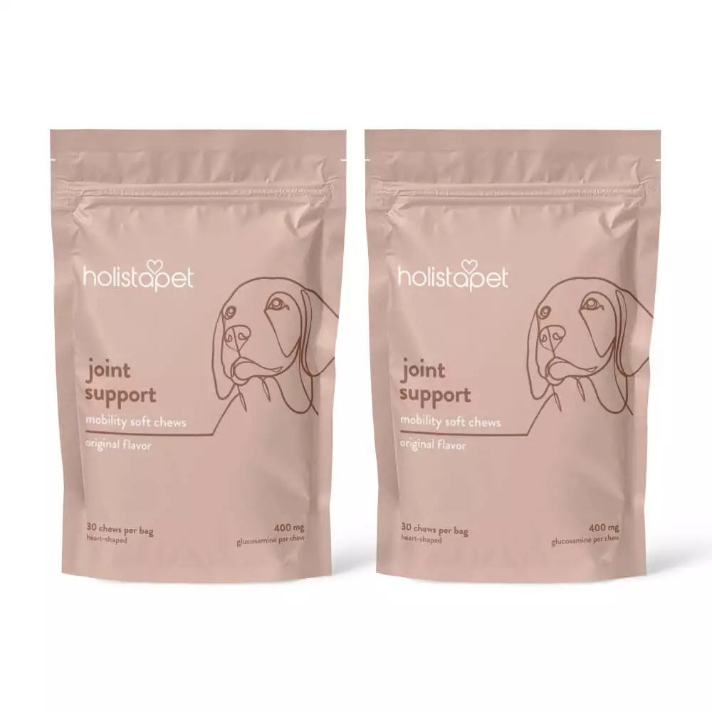 Product facts label for calming chews, listing active and inactive ingredients.