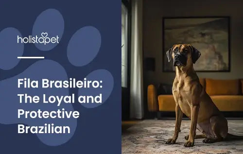 A Fila Brasileiro dog sitting in a living room.