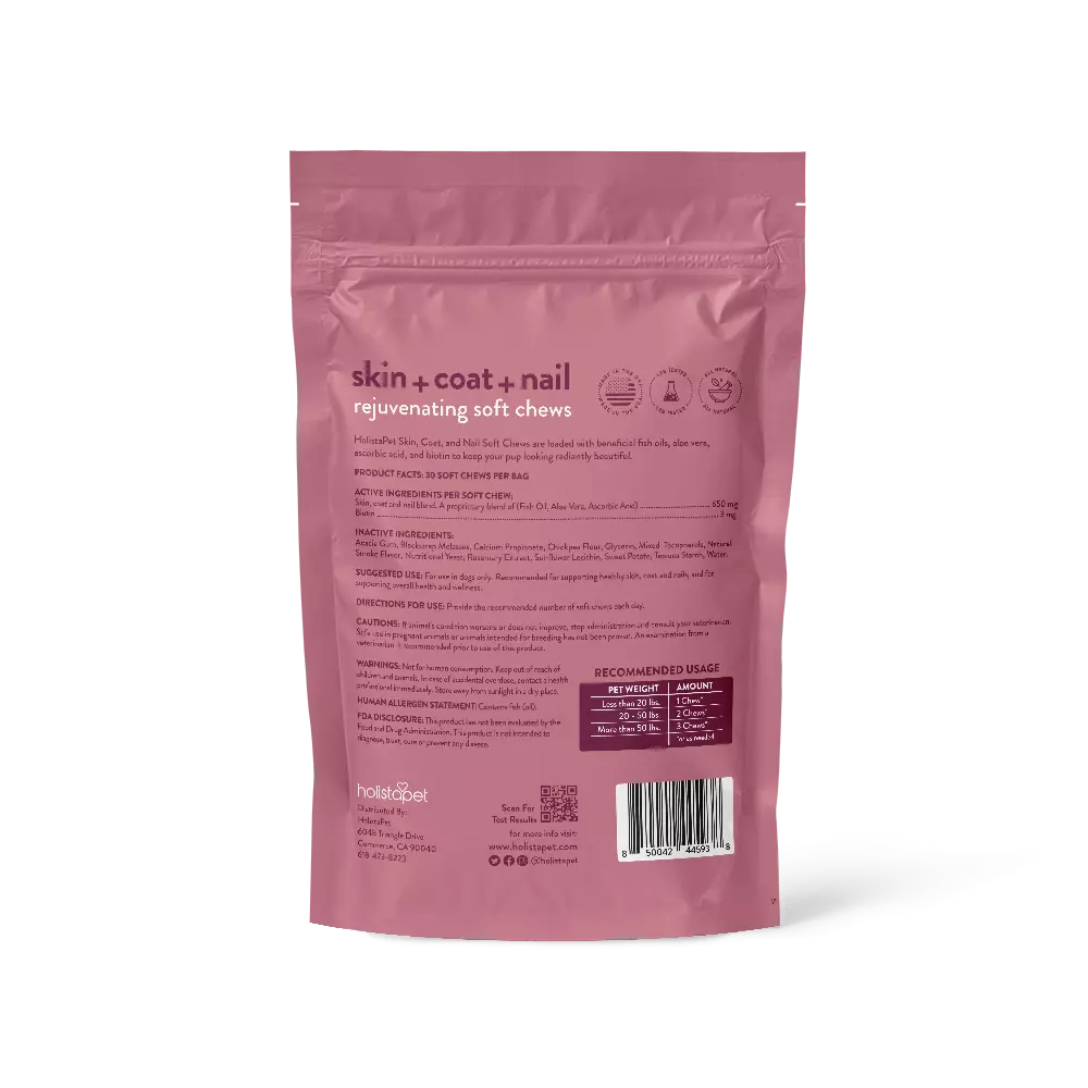 Skin, Coat, & Nail Soft Chews for Dogs - HolistaPet