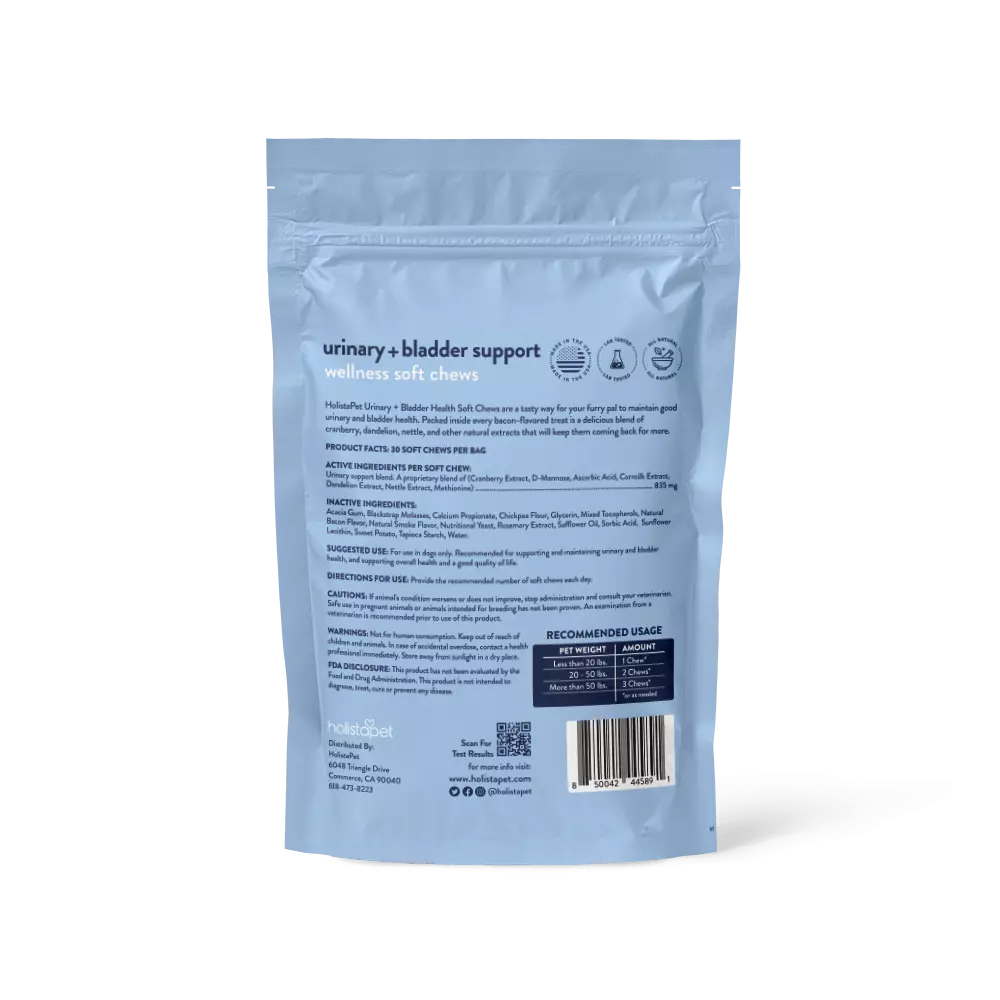 Urinary + Bladder Support Soft Chews for Dogs - HolistaPet