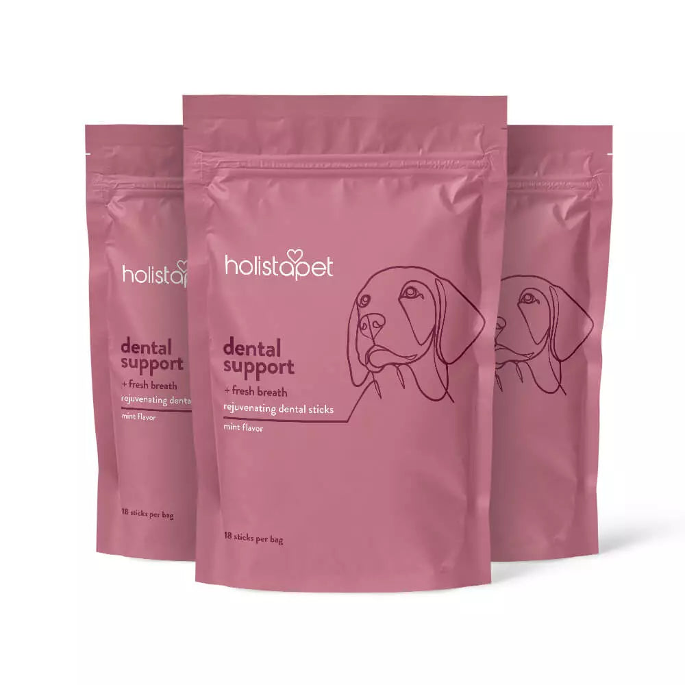 Dental Support + Fresh Breath Dental Sticks for Dogs - HolistaPet